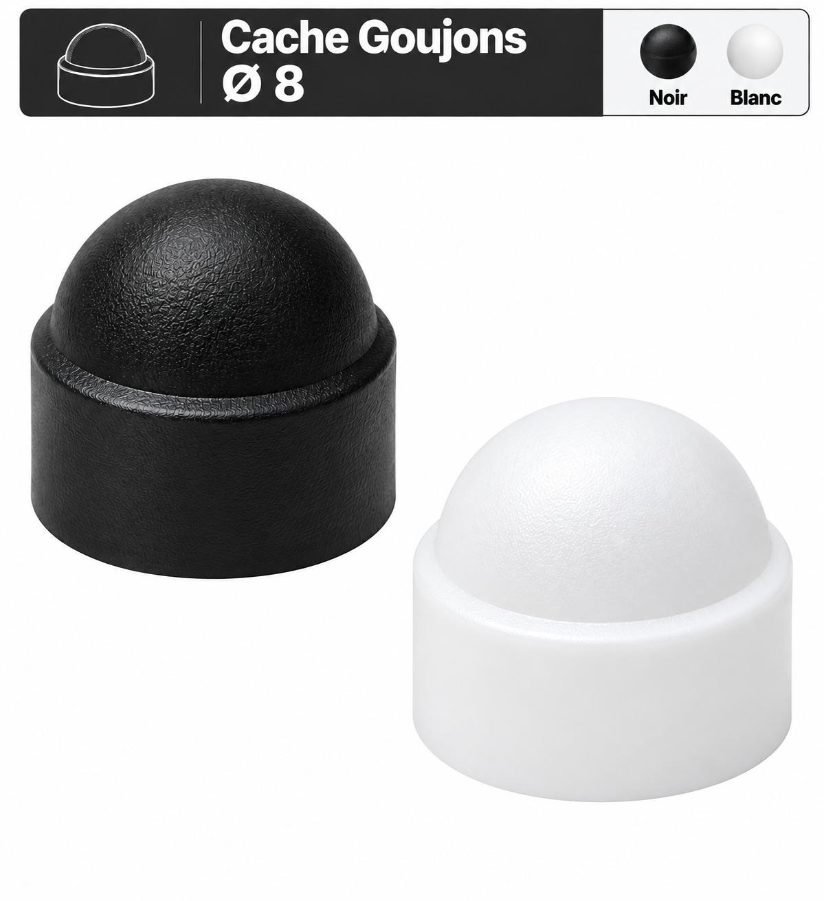 Caches pour goujons Ø8