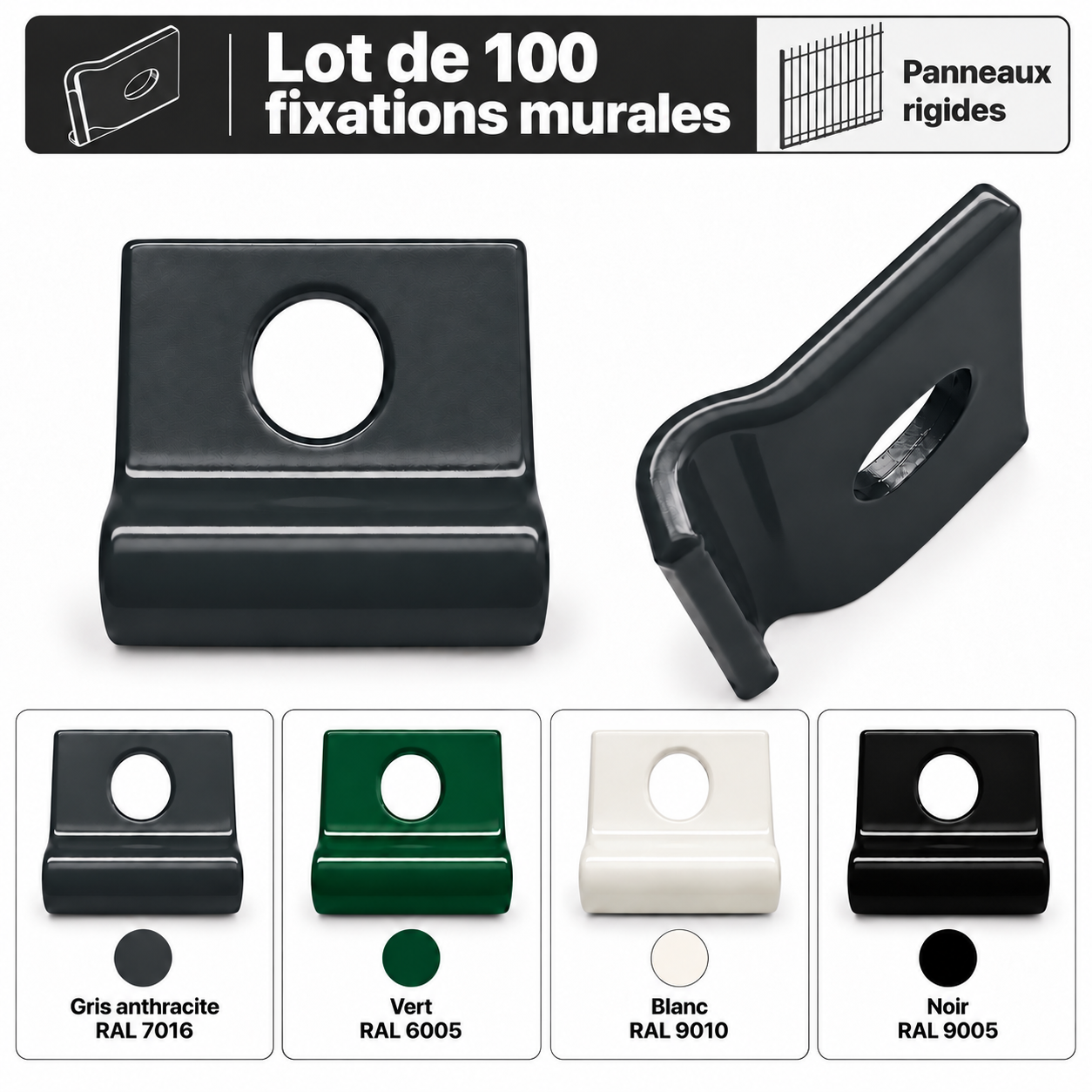 Lot de 100 fixations murales