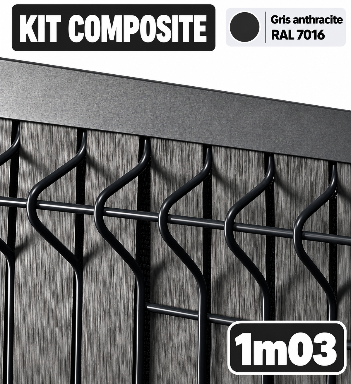 Kits d'occultation en COMPOSITE 1m03 GRIS