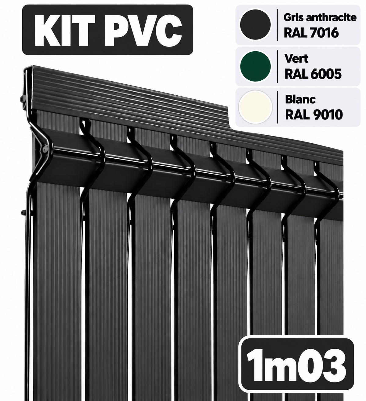 Kit d'occultation en PVC 1m03