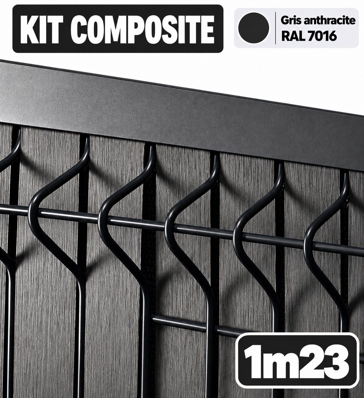 Kits d'occultation en COMPOSITE 1m23 GRIS