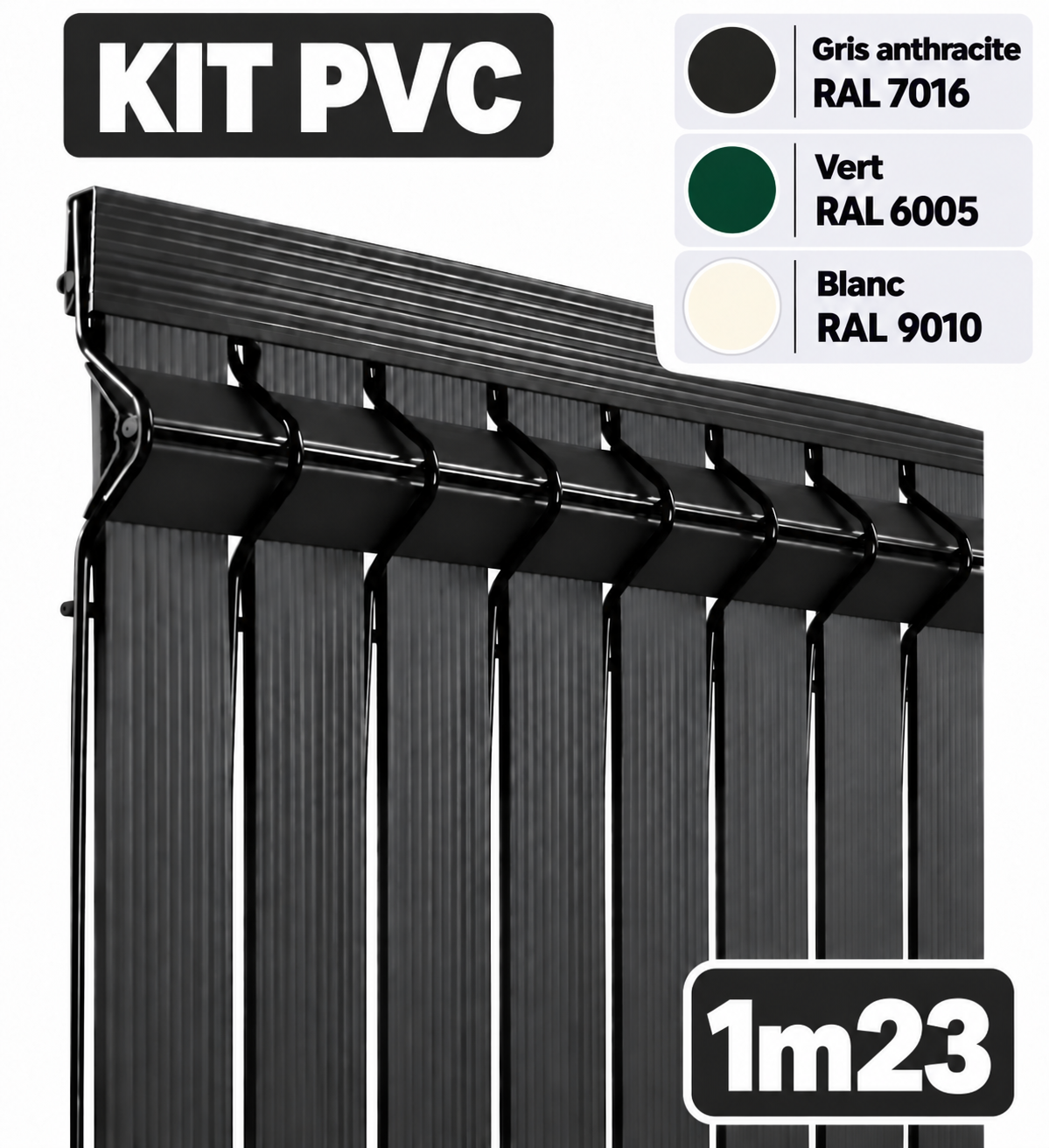 Kit d'occultation en PVC 1m23