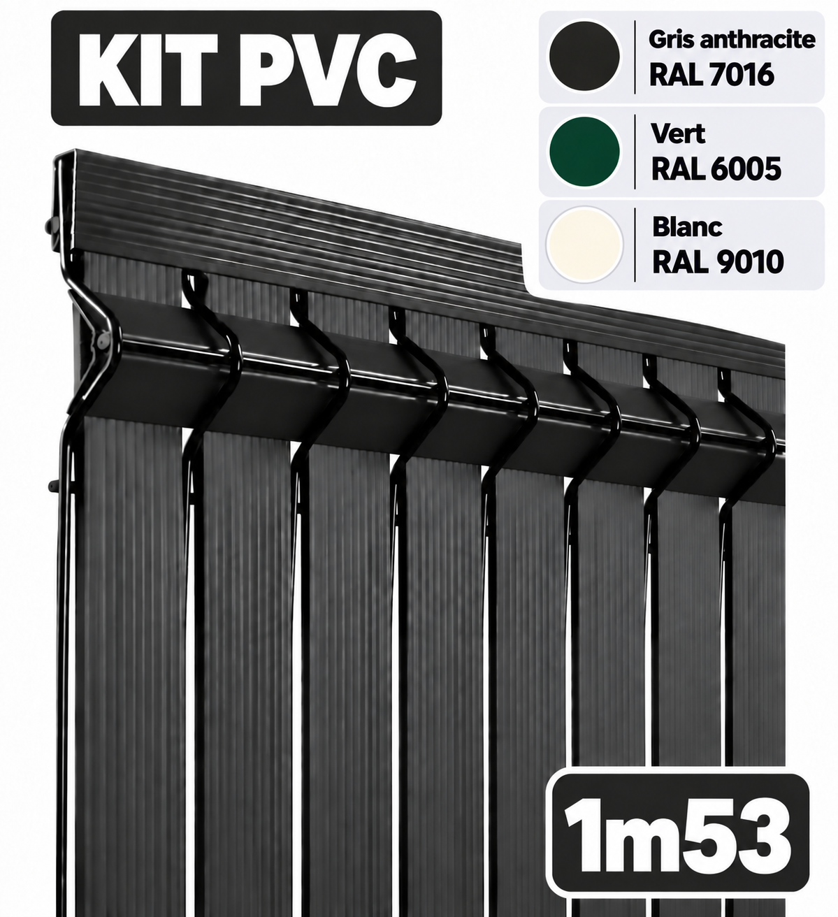Kit d'occultation en PVC 1m53