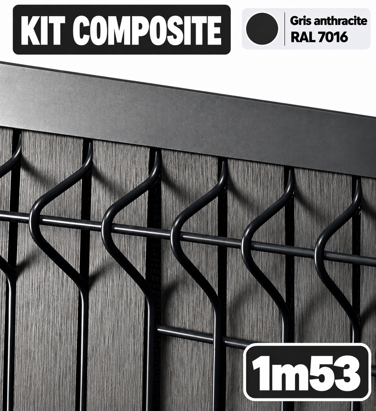 Kits d'occultation en COMPOSITE 1m53 GRIS
