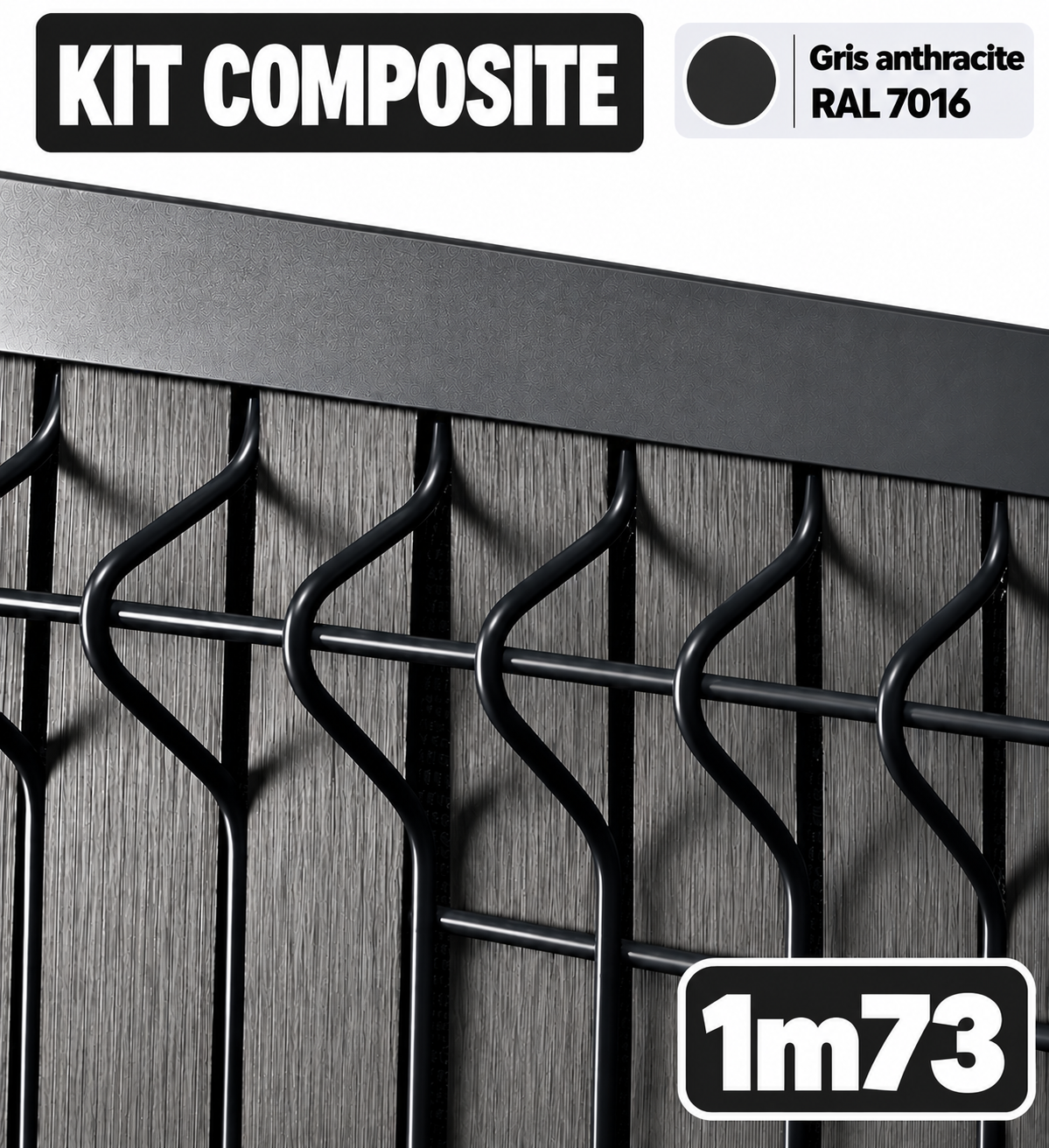 Kits d'occultation en COMPOSITE 1m73 GRIS